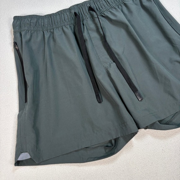 Leg3nd Athletic 5" Shorts Men L Green Unlined Drawstring Zip Pocket Gym Training - Picture 5 of 12